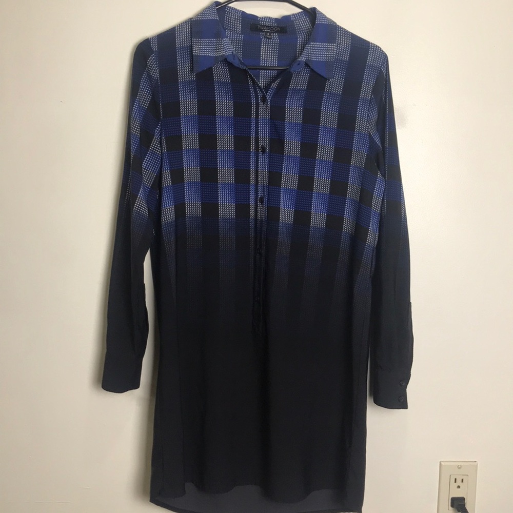 Thakoon Ombre Blue to Black Size Sm Shirtdress